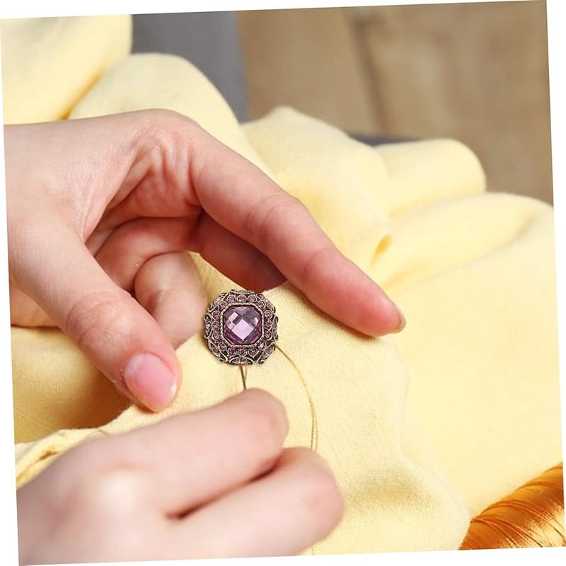 Safigle 10 قطعة أزرار معطف معدنية كبيرة مع أحجار الراين للخياطة زخارف الملابس الزخرفية - Image 5